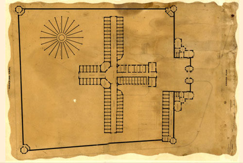 雷丁监狱的平面图，大约1842。图片：©Berkshire Record Office，courtesy of Artangel