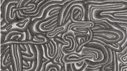 草间弥生《云的思考》，1991-1992年作 压克力 画布(双联作)，162×130cm×2