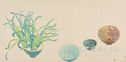  《仙人引路云破处》137*69cm 材质：水墨