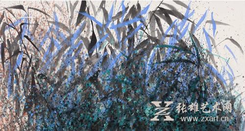 《迟日江山暮》137*69cm 材质：水墨