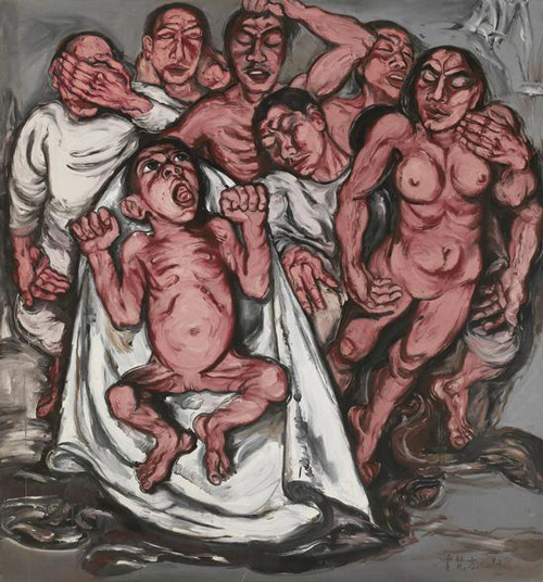曾梵志 肉系列之三 献血过量 油彩 画布 1992年作 香港佳士得2016春拍  成交价：3036万港币