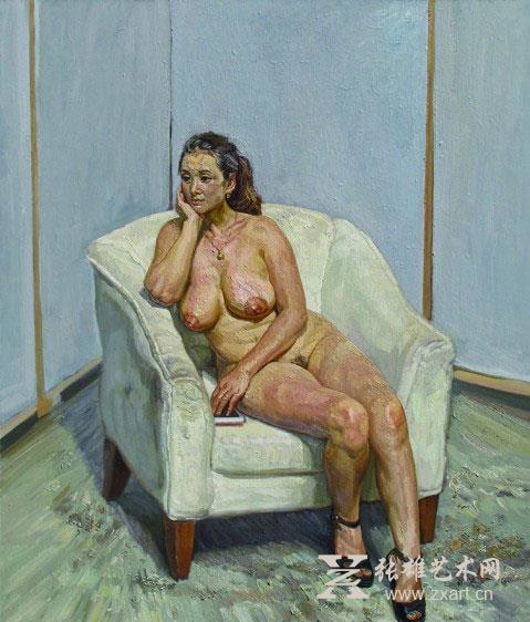 《白沙发》,180x150cm，布面油彩，2013年 