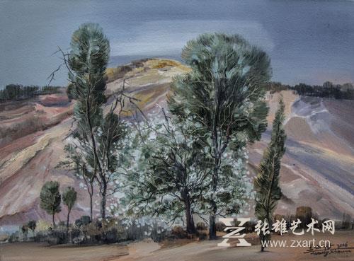 28-《塬上梨花开》（布面油画81x60cm）