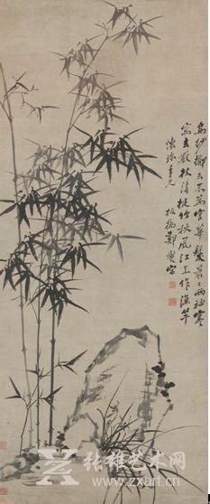 郑板桥《兰竹图》水墨纸本-立轴-168×69