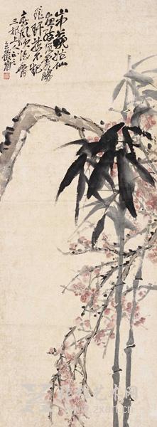 吴昌硕《梅竹双清图》镜心