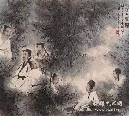 傅抱石 《竹林七贤图》
