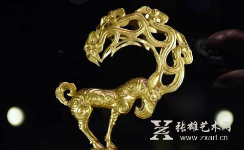 陕西省神木县纳林高兔村出土的战国晚期的金怪兽
