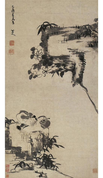 2010西泠秋拍 八大山人《竹石鸳鸯》 成交价1.1872亿元 创八大山人最高成交纪录并保持至今 2010西泠秋拍 八大山人《竹石鸳鸯》 成交价1.1872亿元 创八大山人最高成交纪录并保持至今