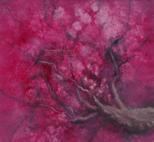 李瑞《莺语匆匆花寂寂》布面油画 150×150cm 2016年