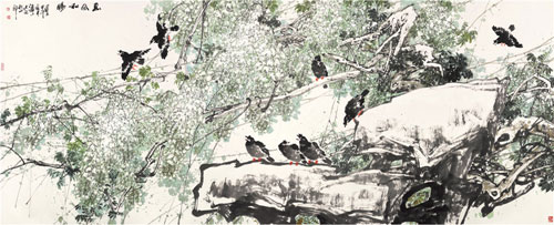 梁文尧《惠风和畅》138x68cm