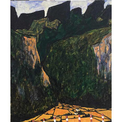 廖才耀 山  布面油画 80×100cm 2015年