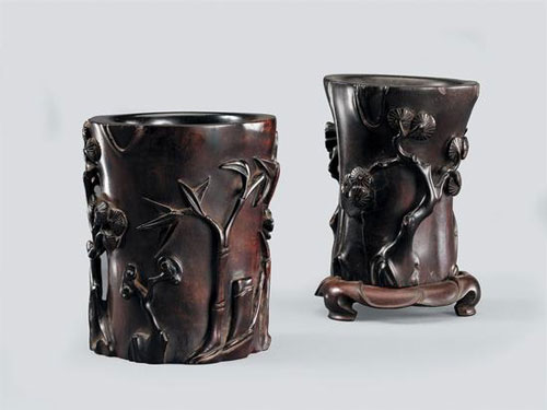 Pair of brush pots