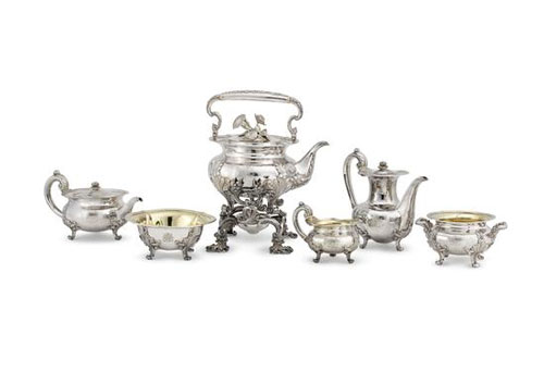  Six-piece tea and coffee service