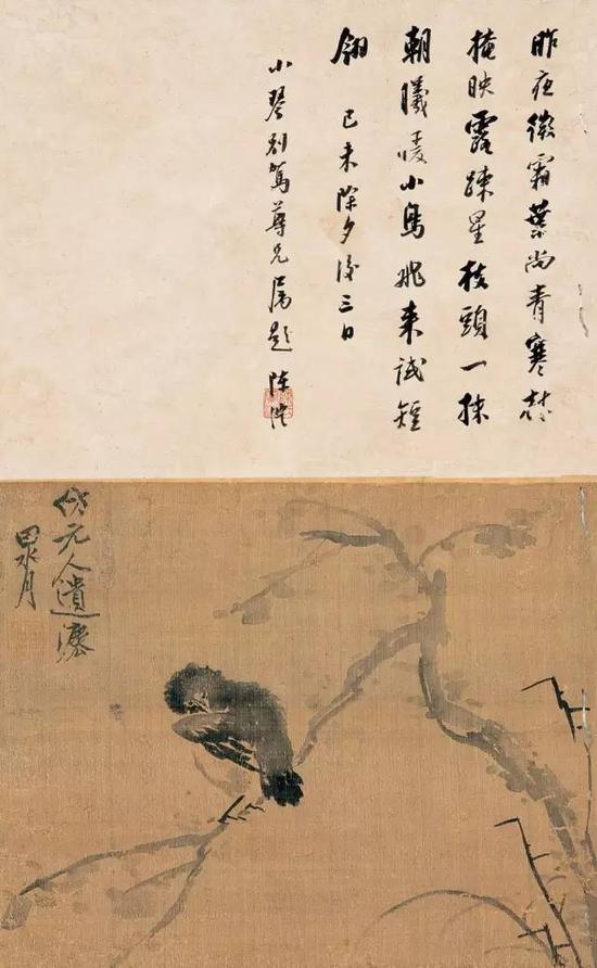   《自梳羽毛立高枝》