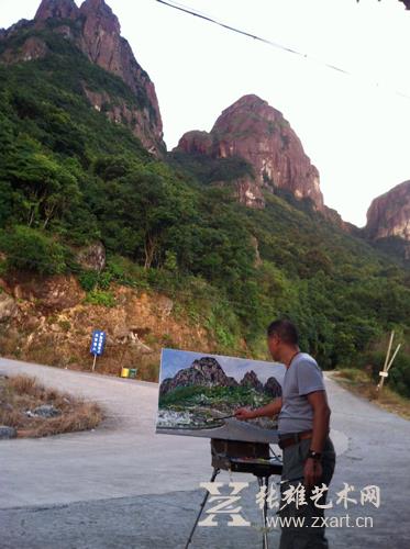 著名艺术家叶碧峰写生现场