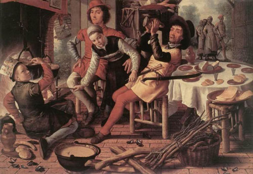 彼得·阿尔岑Pieter Aertsen - Peasants by the Hearth