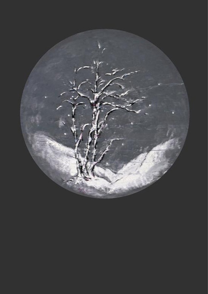 艺元空间 曾梵志 无题 布面油画 直径60cm 2014