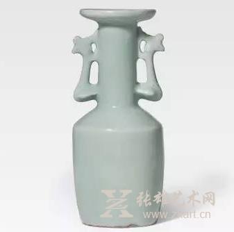 9.南宋 龙泉窑青釉凤耳盘口瓶