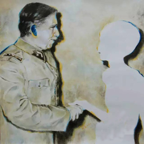 杨欣嘉 “你好先生，今天天气不错” 纸本水彩 110cm×110cm 2015