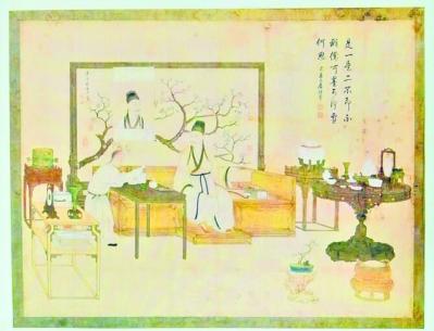   这张绘画作品中的陈设，体现了乾隆皇帝对古物的痴迷