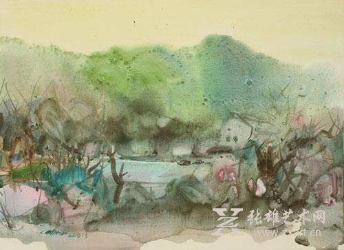《闽南记忆•草潭》水彩 77x56.5(cm)姚波 2014