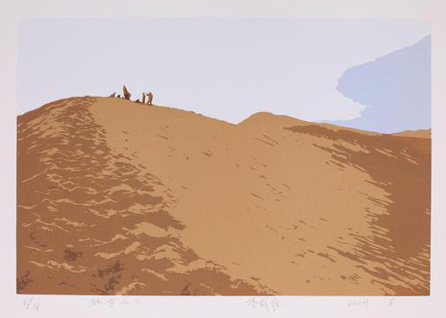 李戴维，《独步天下》，19.5x29cm,丝网版，2014