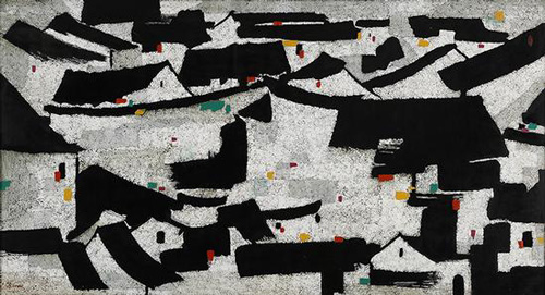 2016西泠秋拍 吴冠中《屋宇》 木板漆画 2016西泠秋拍 吴冠中《屋宇》 木板漆画