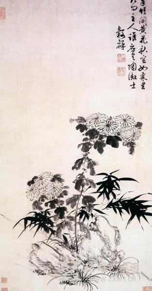 明 王彀祥 《翠竹黄花图》上海博物馆藏