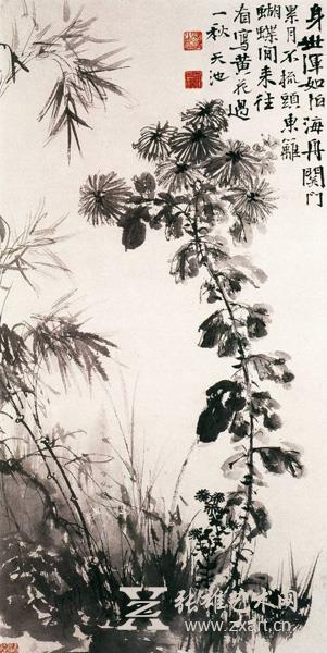 明 徐渭 《菊竹图》
