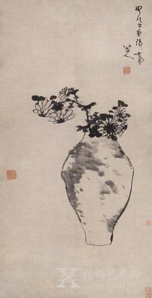 清 八大山人《瓶菊图》