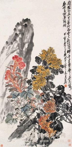 吴昌硕(1844-1927) 《秋华图 》