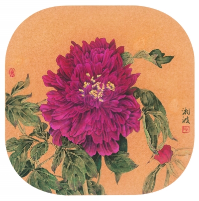   独立东风（纸本设色） 33×33厘米  2016年