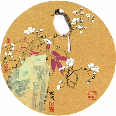   风递幽香（纸本设色）  直径33厘米  2014年