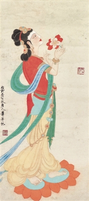   谢稚柳《唐人笔意仕女图》，成交价424万港元（香港佳士得） 