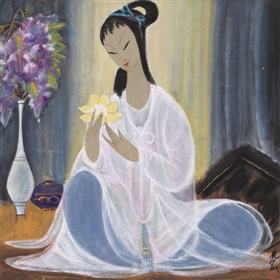   林风眠《拈花仕女图》，成交价66.7万元（上海泓盛）