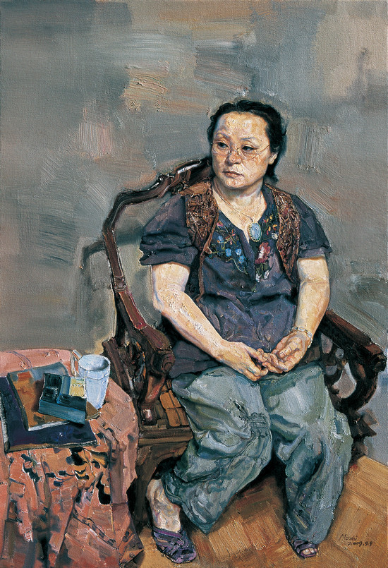 莫芷-油画-妈妈肖像系列之冰翡-150cmx115cm-2009年