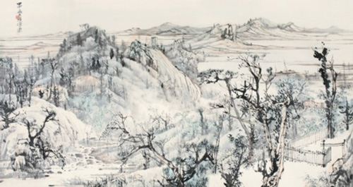 ▲957陈玉圃(b.1946)山间小筑纸本 镜心96 × 179 cm