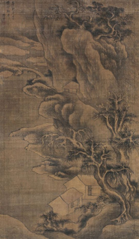 ▲1245樊云 (清)深山隐居图绢本 立轴124 × 72 cm