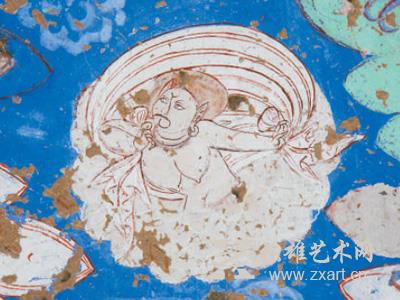 ▲克孜尔第三十八窟主室券顶天相图中的风神