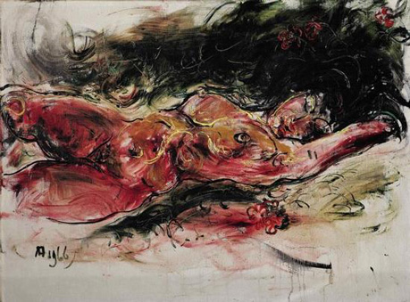 阿凡迪（Affandi； 1907–1990）　　《裸女卧像》　　1966 年作； 油彩画布　　97 x 130 公分　　估价： 300 万至 500 万港元/387，000 至 645，000 美元