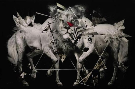 罗讷德•温杜拿（ Ronald Ventura； 1973 年生）　《神话交汇》　2015 年作； 油彩画布　　183 x 275 公分　 　估价： 120 万至 180 万港元/ 155，000 至 233，000 美元　　