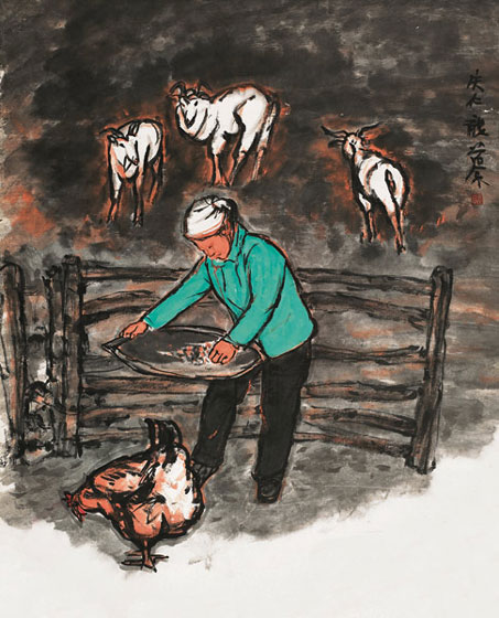     邢庆仁　庭院110X89CM 2012年
