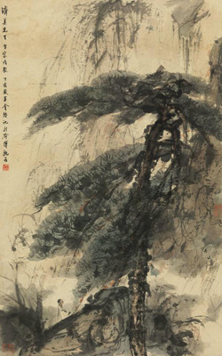 傅抱石的《松涧寻幽》 成交价：874万元