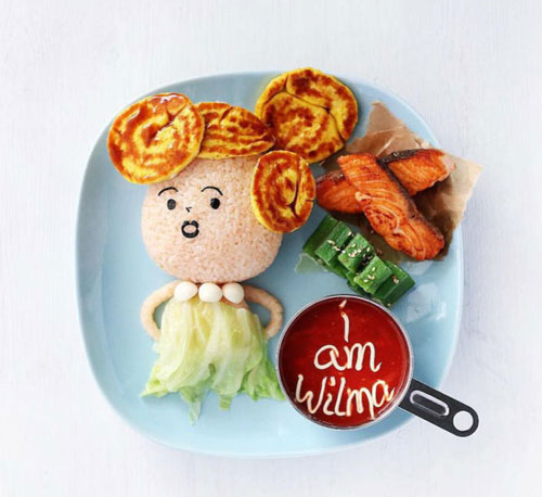 可爱 食物艺术家利用食物创造人物肖像