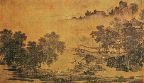   刘松年《四景山水图》春景