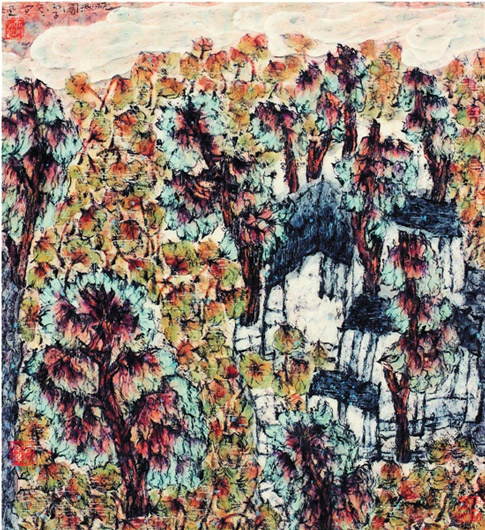 陈向迅 晚秋图 国画