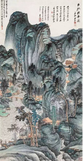 　▲ 张大千《仿巨然晴峰图》