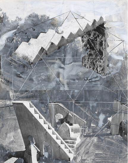 《共济的历史》 照片、拼贴画、涂有丙烯的纸片和纸板 121.5 x 88 cm 2002-2008年