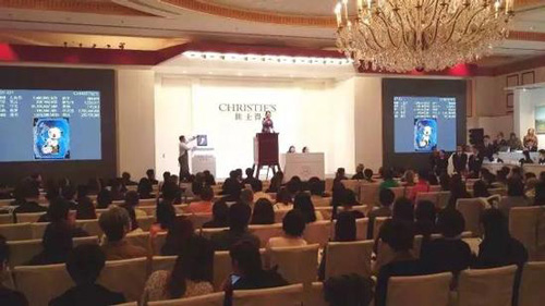 2016年上海佳士得秋拍“二十世纪及当代艺术”晚间拍卖现场