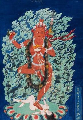 张大千《空行母像》 张大千《空行母像》